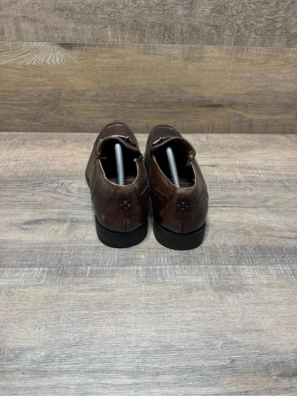 Vince Camuto Brown Leather Slip-On Bit Loafers